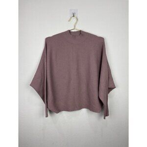 Decjuba High Neck Ribbed Knit Top Pink Mauve Womens Size XS / S Dolman Oversized